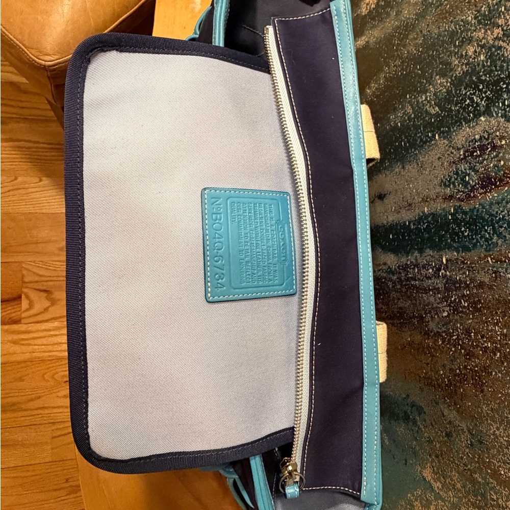 Coach Hamptons Twill Garden Tote Bag #6734 - Deep Marine Navy Blue - Picture 16 of 16